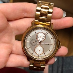 Gold fossil watch